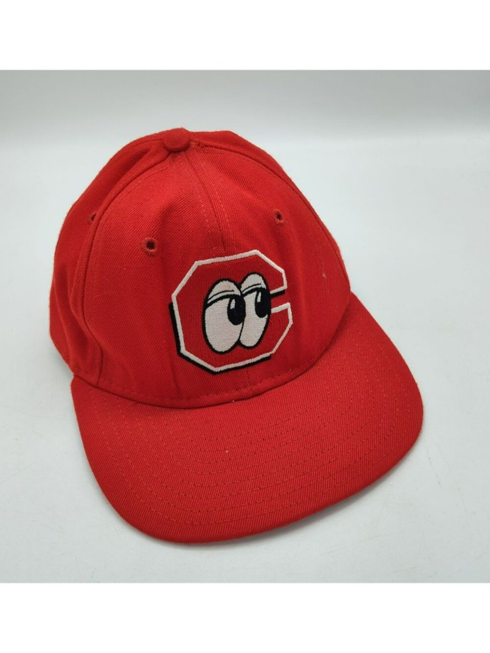 Vtg 90s Chattanooga Lookouts DeLong Fitted Hat Cap 6 7/8 Eyes Signed Sal Butera